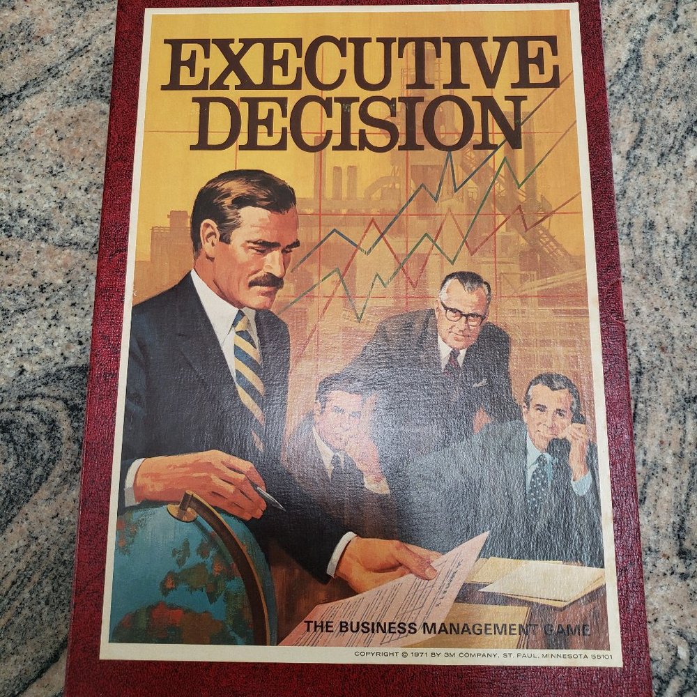 [GREAT Condition] Vintage 1971 "Executive Decision" COMPLETE 3M Bookshelf Game